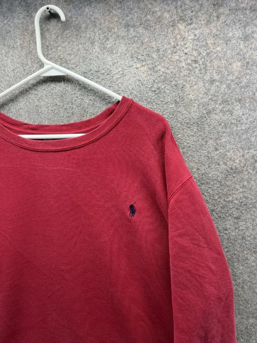 Polo Ralph Lauren Sweatshirt Mens 2XL Red Fleece Pullover Crewneck Logo Cotton